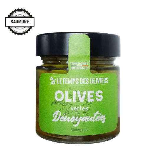 Olives vertes dénoyautées bio (en saumure) - 1